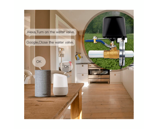  Умный водяной клапан MOES WiFi Smart Water Valve WV-LZ-BK 