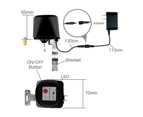  Умный водяной клапан MOES WiFi Smart Water Valve WV-LZ-BK 