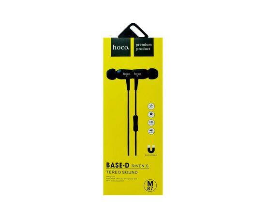  Наушники HOCO M87 String wired earphones with with microphone (черный) 