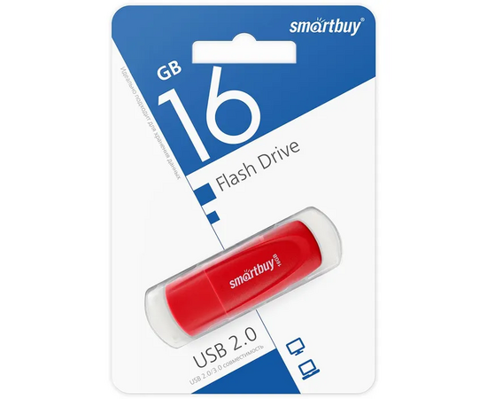  USB-флешка SMARTBUY Scout (SB016GB2SCR) UFD 2.0 016GB Red 