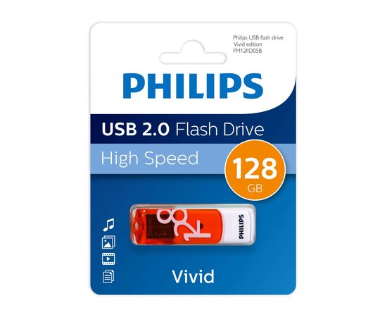 USB-флешка PHILIPS FM12FD05B/97 128GB Vivid2.0 128GB, USB 2.0 