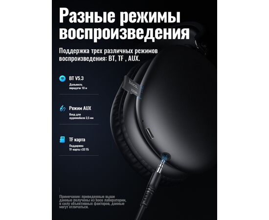  Наушники полноразмерные bluetooth HOCO W35 Max Auspicious ANC noise reduction BT headphones (черный) 