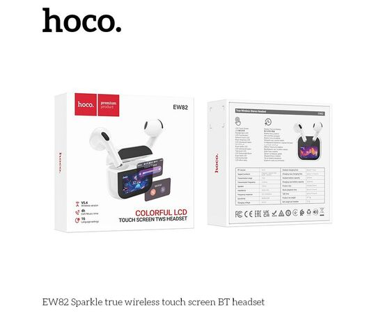  Наушники HOCO EW82 Sparkle true wireless touch screen BT headset (белый) 