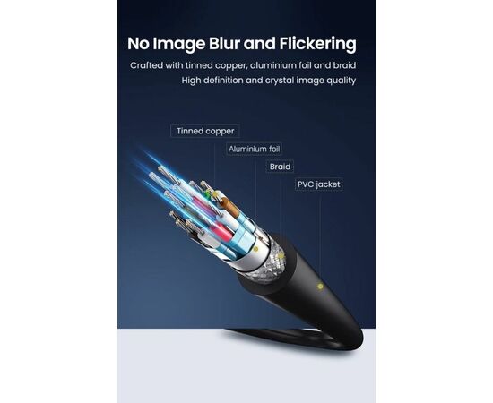  Кабель UGREEN DP102 10212 DP 1.2 Male to Male Cable 3m Black 