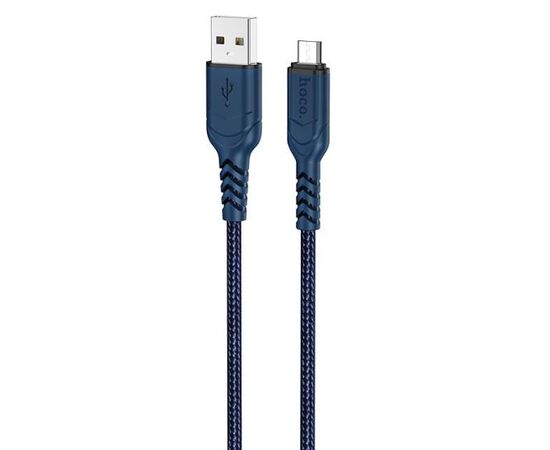  HOCO X59/ USB кабель Micro/ 1m/ 2.4A/ Нейлон/ Blue 