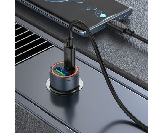  АЗУ HOCOZ57A Glorious PD30W+QC3.0 car charger metal gray 