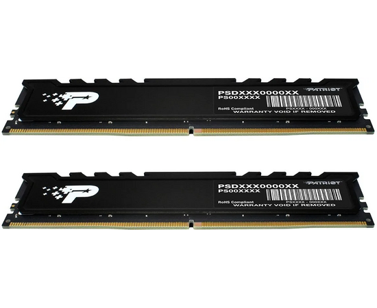  ОЗУ Patriot Signature Premium PSP532G5600KH1 DDR5 2x16GB 5600MHz RTL PC5-44800 CL46 DIMM 288-pin 1.1В kit single rank с радиатором Ret 