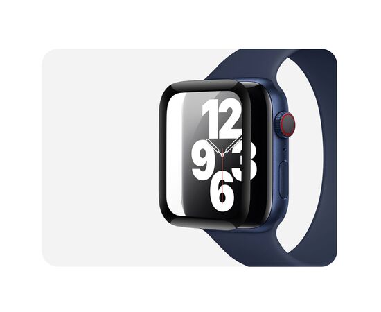  Защитное стекло COTEetCI 4D для Apple Watch SE, Full Glue 3D, 44mm, прозрачный+черная рамка 