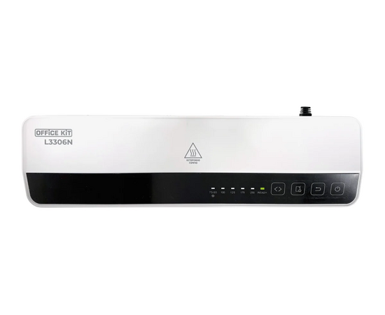  Ламинатор Office Kit L3306N белый/черный A3 (75-250мкм) 100см/мин (6вал.) хол.лам. лам.фото реверс 