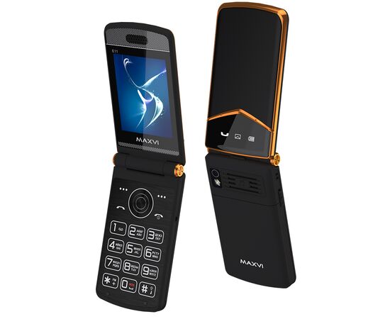  Мобильный телефон Maxvi E11 черно-золотой 