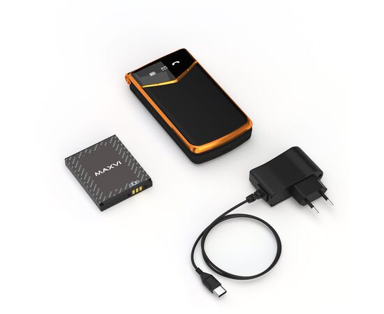  Мобильный телефон Maxvi E11 черно-золотой 
