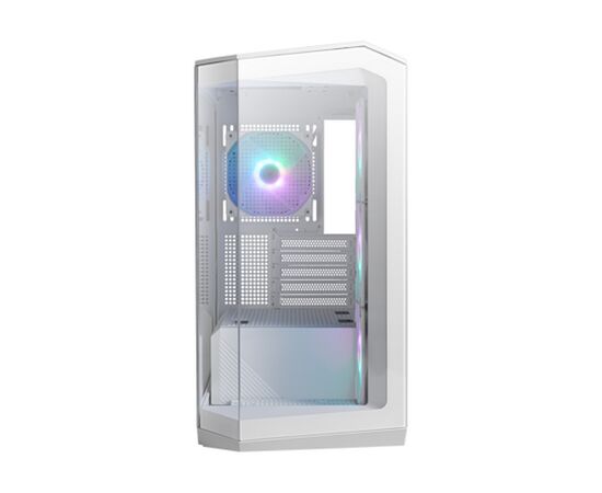  Корпус MSI MAG Pano M100R PZ White (306-7G24W21-809), Micro-ATX, 1xUSB 3.2 Gen 1, 1xUSB 3.2 Gen2 Type-C, 4x120mm ARGB Fan, ARGB+PWM, TG 