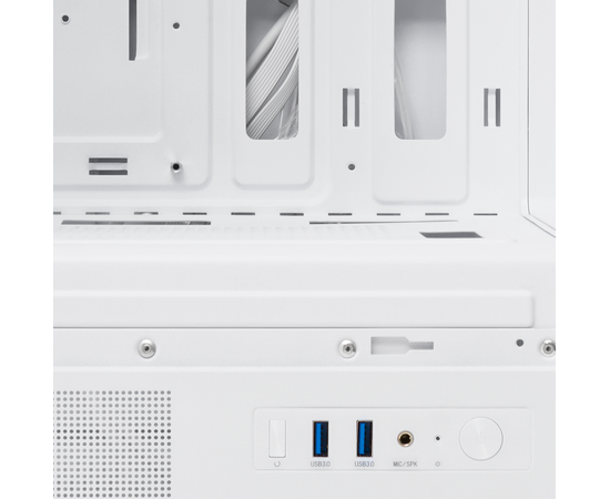  Корпус HSPD F510 (F510-TGWH-ARGB), без БП, Panoramic Mid Tower, White, TG, 0.5 SPCC, 3x120mm ARGB ATX, mITX 180/280/160mm 1x2.5", 7xPCI 2xUSB- 