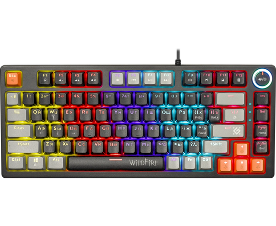  Клавиатура DEFENDER Wildfire GK-213 45213, черно/серый 