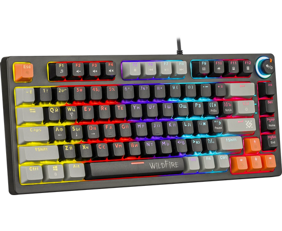  Клавиатура DEFENDER Wildfire GK-213 45213, черно/серый 