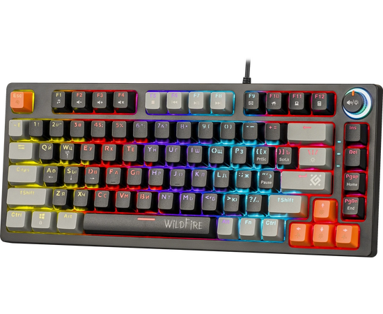  Клавиатура DEFENDER Wildfire GK-213 45213, черно/серый 