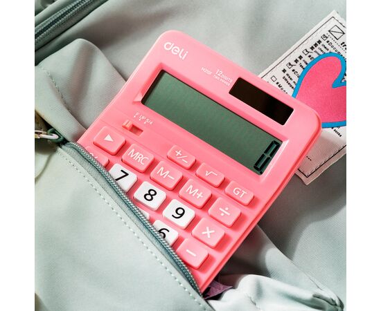  Калькулятор Deli EM210FPink розовый 12-разр. 