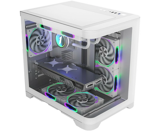  Корпус 1STPLAYER UVIEW UV5 White (UV5-WH) / mATX 