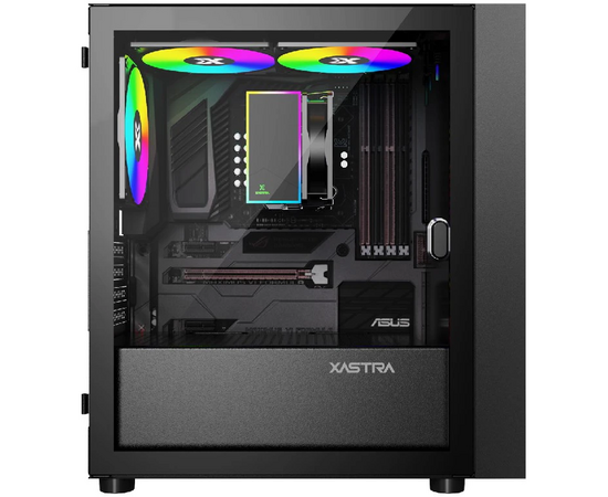  Корпус XASTRA A305M 3ARGB Black (A305M-2FC14A-1FC12A-D) mATX/Mesh  tempered glass 2x140mm + 1x120mm ARGB PWM fans Door 