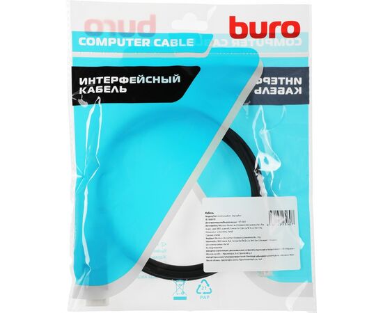  Кабель аудио-видео Buro MDP-DP miniDisplayport (m)/DisplayPort (m) 1.5м. Позолоченные контакты черный 