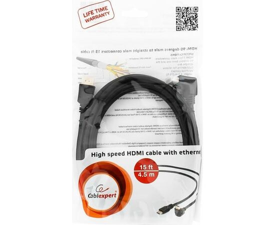  Кабель Gembird/Cablexpert CC-HDMI490-15 HDMI v1.4 19M/19M углов. разъем 4.5м черный 