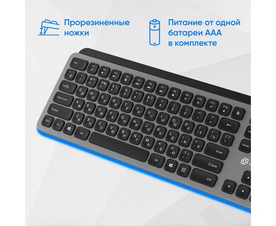  Клавиатура OKLICK K859W серый/черный 