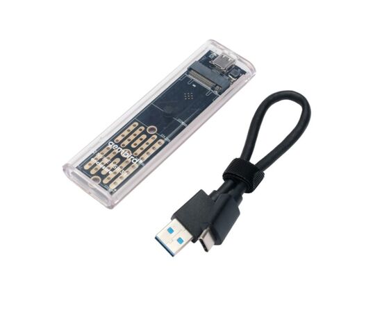  Внешний корпус Gembird EEM2-NVME-2 USB 3.1 для M2 NVME порт Type-С, пластик, прозрачный 