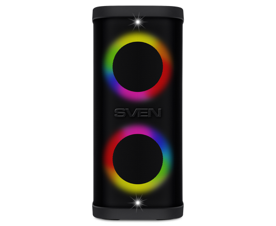  Портативная акустика SVEN PS-950, черный (160 Вт, TWS, Waterproof(IPx4), Bluetooth, FM, USB, microSD, LED-дисплей,8800мА*ч) 