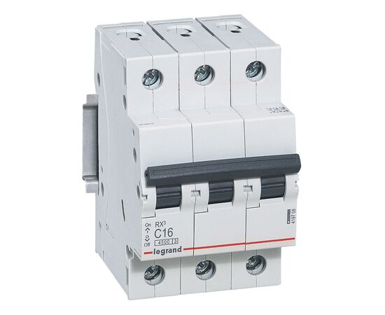  Выключатель автоматический Legrand RX3 419708 16A тип C 4.5kA 3П 400В 3мод 