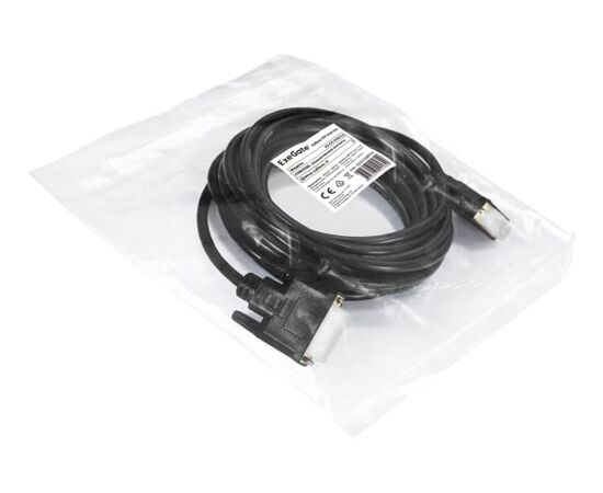  Кабель ExeGate EX191096RUS DVI dual link (25M-25M) 5м, 2 фильтра, позолоченные контакты 