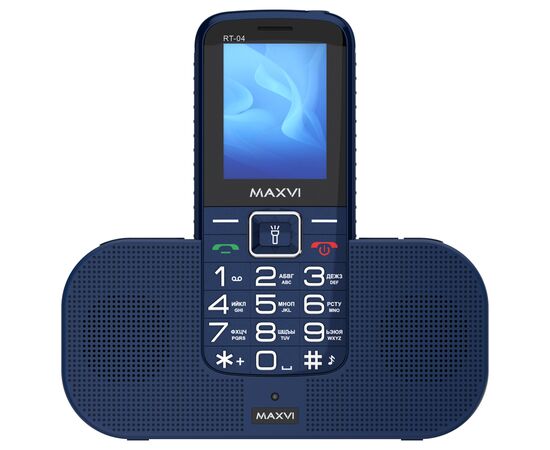  Мобильный телефон с док-станцией Maxvi RT-04 синий 