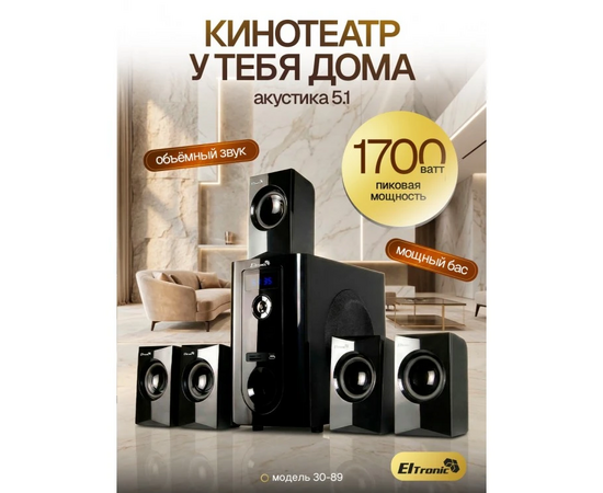  Акустическая система ELTRONIC 30-89  5.1 (черная) 