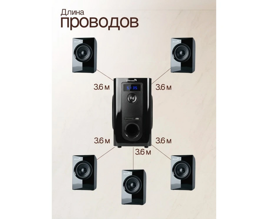  Акустическая система ELTRONIC 30-89  5.1 (черная) 