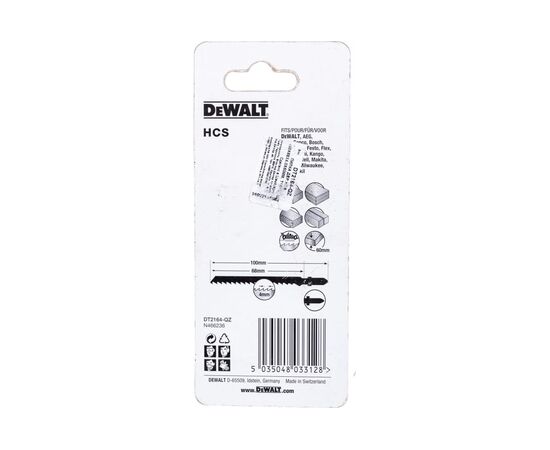  Пилки для лобзика DeWalt DT2164-QZ 5шт,HCS,100684мм,рез-60мм,быстрый прямой пропил T101D 