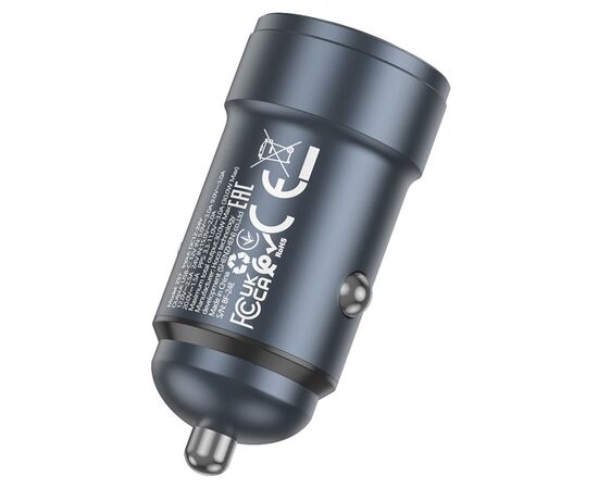  АЗУ HOCO Z57 Glorious single-port PD30W car charger Metal Gray 