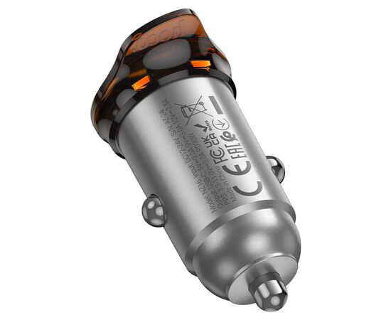  АЗУ HOCO NZ16 Rigorous single port PD30W car charger set (C To C ) Metal grey 