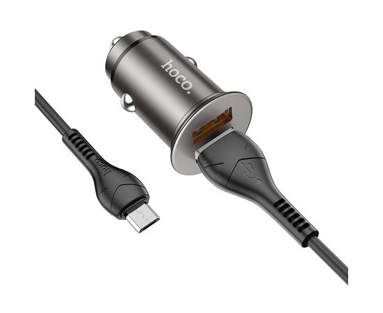  АЗУ HOCO NZ1 Developer 2USB QC3.0, кабель микро USB серый 