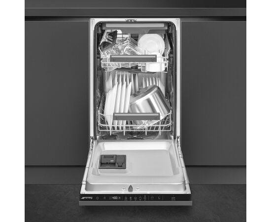 Встраиваемая посудомоечная машина Smeg ST4523DIN 45см, 10 комплектов, 3 корзины, 8 программ, сенсорное управление, отсрочка старта 