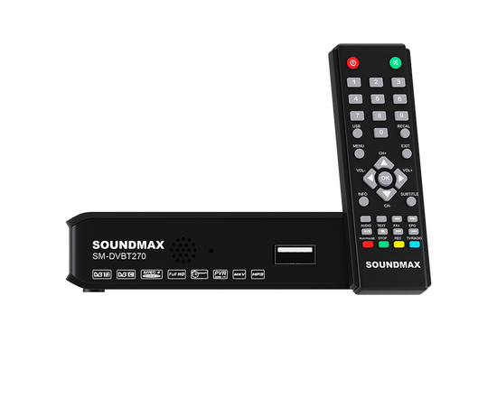  Цифровая ТВ приставка SOUNDMAX SM-DVBT270(черный) 