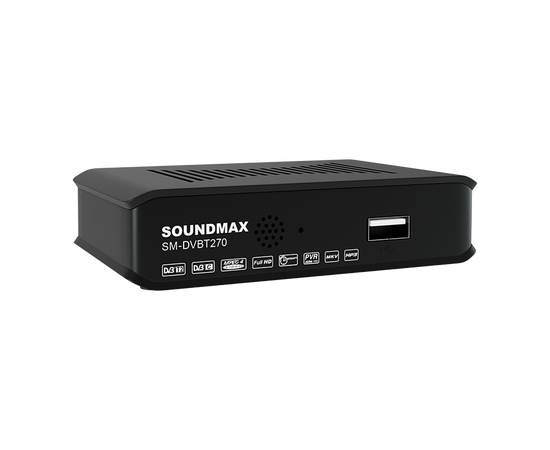  Цифровая ТВ приставка SOUNDMAX SM-DVBT270(черный) 